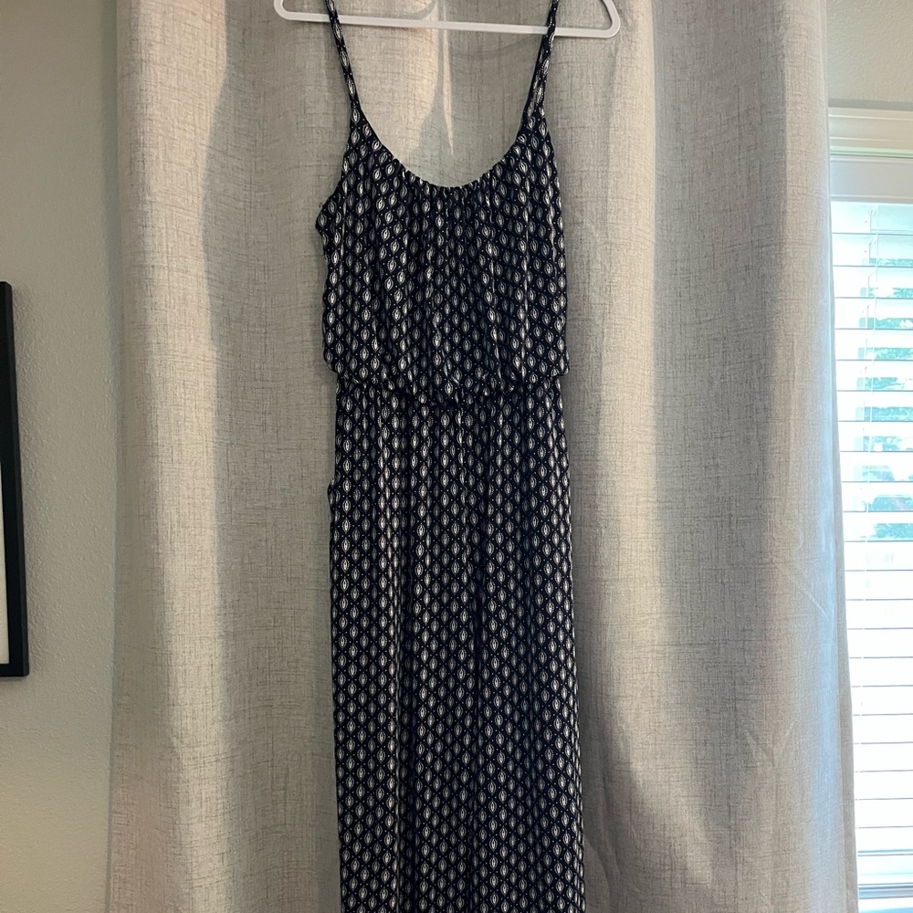 Romper: Blue and White pattern
